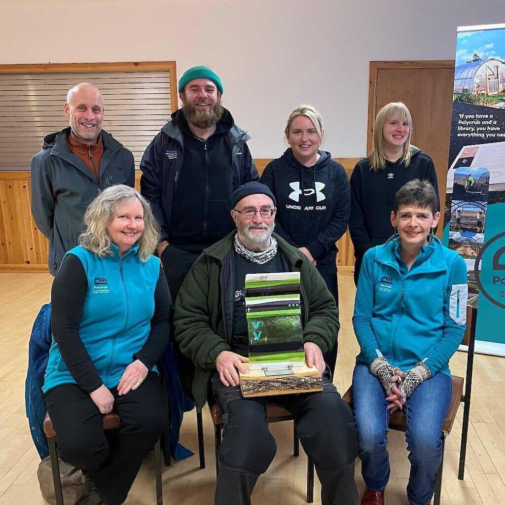 The Polycrub team with their Vibes Award.